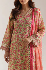 Unstitched Printed Lawn 3 Piece