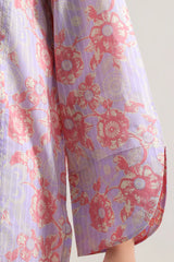 Unstitched Printed Self Strip Lawn 3 Piece