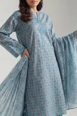 Unstitched Printed Lawn 3 Piece