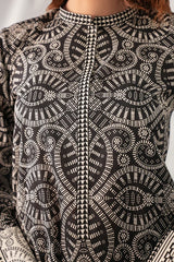 Unstitched Printed Self Strip Lawn 2 Piece (Shirt/Trouser)