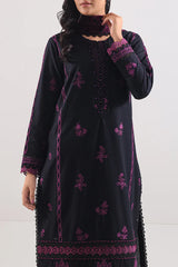 Unstitched Solid Embroidered Cambric 3 Piece With Chiffon Dupatta