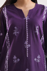 Unstitched Solid Embroidered Cambric 3 Piece