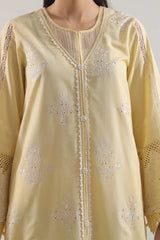 Unstitched Solid Embroidered Cambric 3 Piece with Chiffon Dupatta