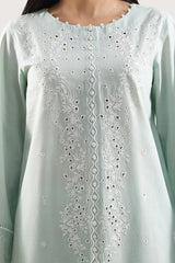 Unstitched Solid+Embroidered Cambric 3 Piece With (Chiffon Dupatta)
