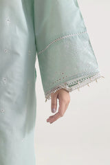 Unstitched Solid+Embroidered Cambric 3 Piece With (Chiffon Dupatta)