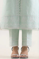 Unstitched Solid+Embroidered Cambric 3 Piece With (Chiffon Dupatta)