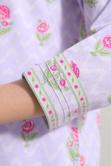 Unstitched Printed Self Strip Lawn 3 Piece