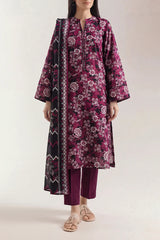 Unstitched Printed Self Strip Lawn 3 Piece