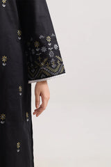 Solid Embroidered Cotton Stitched 3 Piece