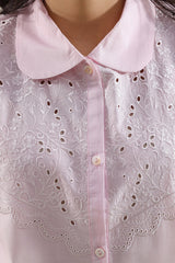 Solid Embroidered Poplin Stitched 2 piece (Shirt/Trouser)
