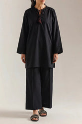 Solid Embroidered Poplin Stitched 2 piece (Shirt/Trouser)