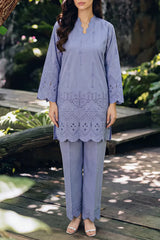 Solid Embroidered Lawn Stitched 2 Piece (Shirt/Trouser)