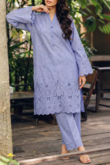 Solid Embroidered Lawn Stitched 2 Piece (Shirt/Trouser)