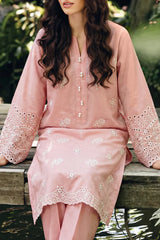Solid Embroidered Lawn Stitched 2 Piece (Shirt/Trouser)