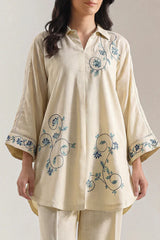 Solid Embroidered Cross Hatch Stitched 2 Piece (Shirt/Trouser)