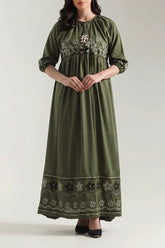 Solid Embroidered Khaddar Stitched Shirt