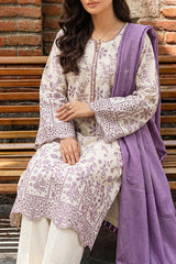 Solid Embroidered Lawn Stitched 3 Piece