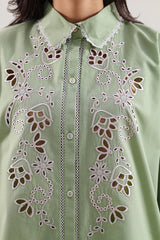 Solid Embroidered Poplin Stitched 2 piece (Shirt/Trouser)