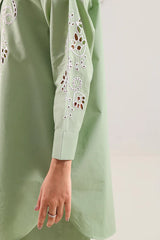 Solid Embroidered Poplin Stitched 2 piece (Shirt/Trouser)