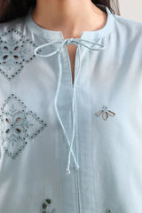 Solid Embroidered Poplin Stitched 2 piece (Shirt/Trouser)