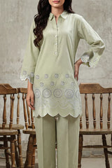 Solid Embroidered Cambric Stitched 2 Piece (Shirt/Trouser)