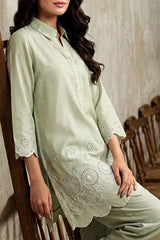Solid Embroidered Cambric Stitched 2 Piece (Shirt/Trouser)