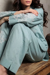 Solid Embroidered Cambric Stitched 2 Piece (Shirt/Trouser)