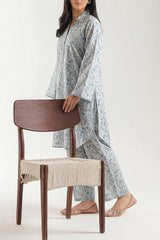 Printed Self Strip Lawn Stitched 2 Piece (Shirt/Trouser)