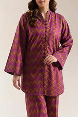 Printed Self Strip Lawn Stitched 2 Piece (Shirt/Trouser)