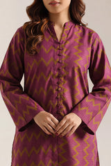 Printed Self Strip Lawn Stitched 2 Piece (Shirt/Trouser)