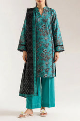 Unstitched Printed Strip Lawn 3 Piece