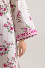 Unstitched Printed Self Strip Lawn 3 Piece