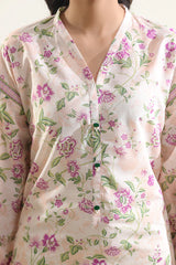 Unstitched Printed Self Strip Lawn 3 Piece