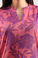 Unstitched Printed Self Strip Lawn 3 Piece