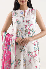 Unstitched Printed Karandi 3 Piece