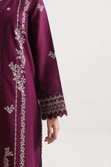 Unstitched Solid+Embroidered Cambric 3 Piece With (Chiffon Dupatta)