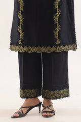 Unstitched Solid Embroidered Cambric 3 Piece With (Chiffon Dupatta)