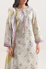 Unstitched Printed Lawn 3 Piece
