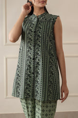 Unstitched Printed Self Stripe Lawn 2 Piece (Shirt/Trouser)