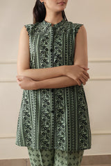 Unstitched Printed Self Stripe Lawn 2 Piece (Shirt/Trouser)