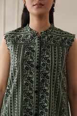Unstitched Printed Self Stripe Lawn 2 Piece (Shirt/Trouser)