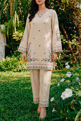 Solid Embroidered Cross Hatch Stitched 2 Piece (Shirt/Trouser)