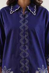 Solid Embroidered Poplin Stitched 2 piece (Shirt/Trouser)
