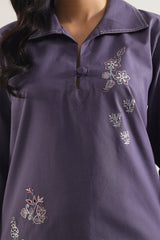 Solid Embroidered Poplin Stitched 2 piece (Shirt/Trouser)
