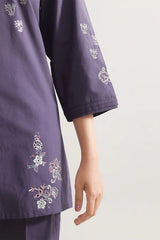 Solid Embroidered Poplin Stitched 2 piece (Shirt/Trouser)