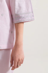 Solid Embroidered Poplin Stitched 2 piece (Shirt/Trouser)