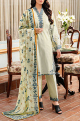 Solid Embroidered Khaddar Stitched 3 Piece