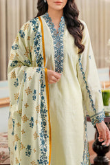 Solid Embroidered Khaddar Stitched 3 Piece