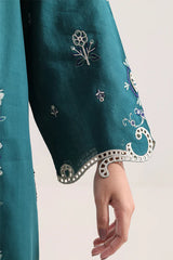 Solid Embroidered Cambric Stitched 3 Piece