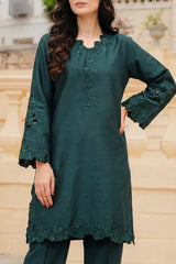 Solid Embroidered Korean Silk Stitched 2 Piece (Shirt/Trouser)